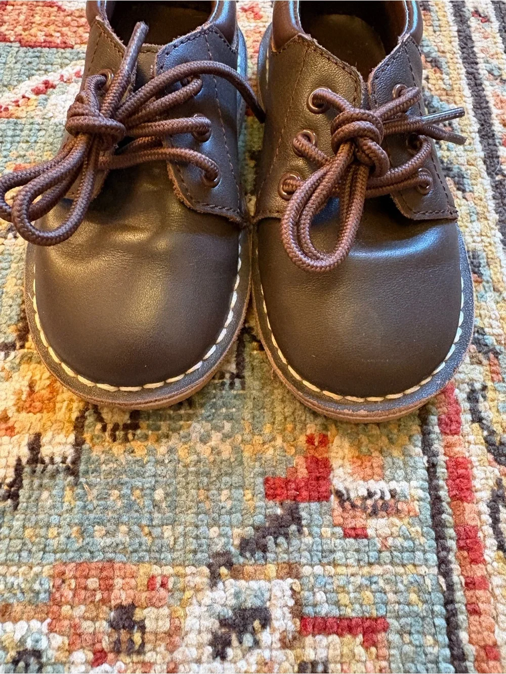 L'Amour | Brown Leather Lace-Up Shoes | 8
